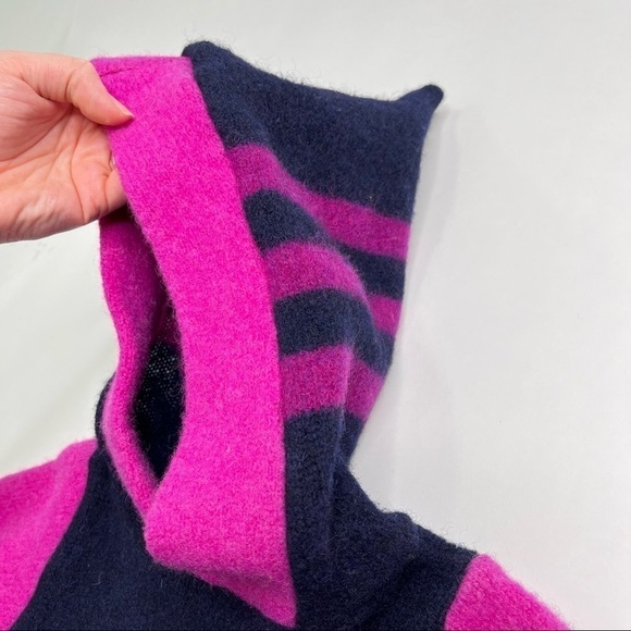 Rare! NEW Banbutsu 100% Wool Barbie Pink Purple Navy Striped Star Hoodie Shirt - Picture 6 of 14